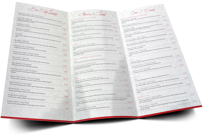 Create restaurant menu in Playa del Carmen